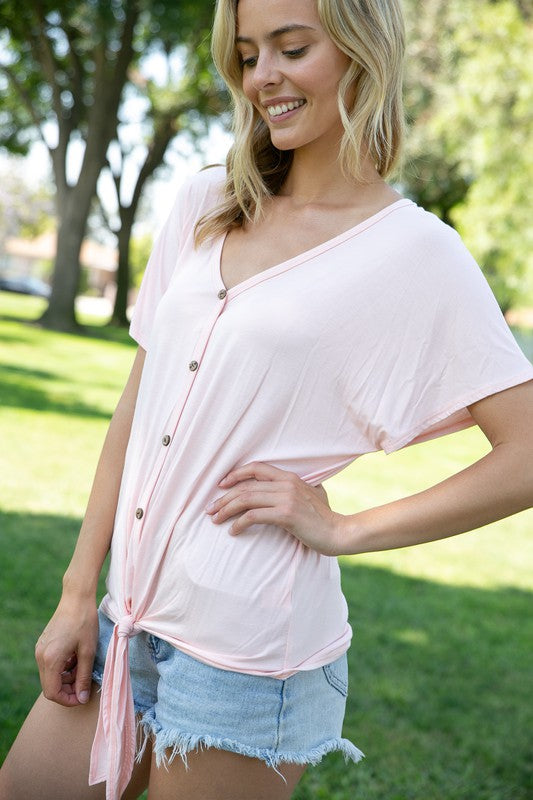 PLUS SOLID BUTTON DOWN TIE TOP